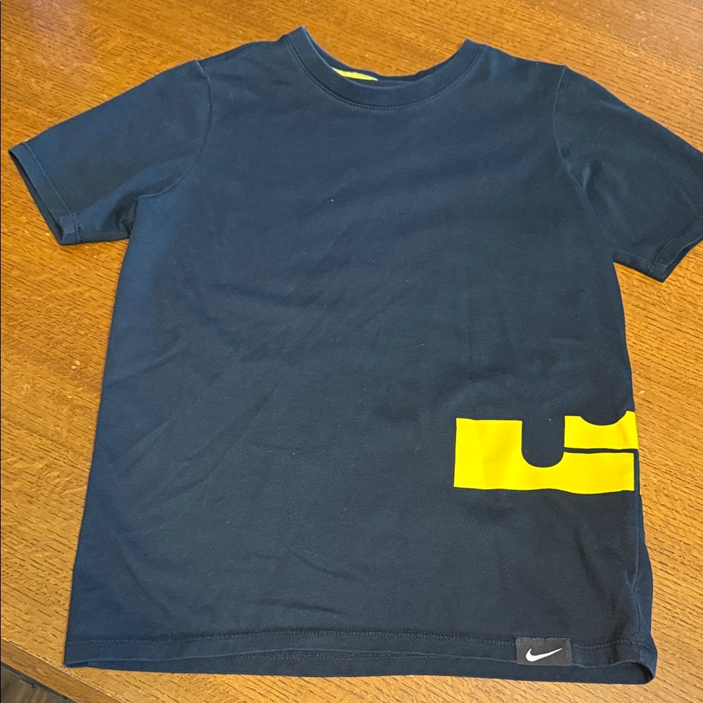 Nike Kids Black LeBron James  Tee with Yellow logo Accent- Cleveland